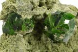 Lustrous Rich-Green Demantoid Garnets on Matrix - Iran #337059-1
